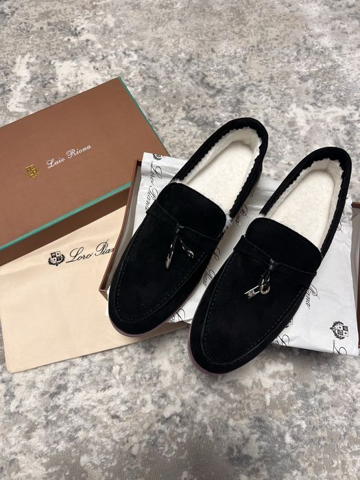 Лофери loro piana з хутром зимові 38р