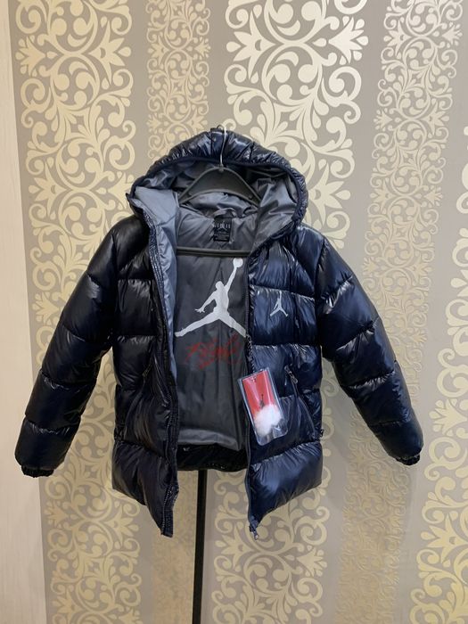 Пуховик темно синий Jordan  Детский Взрослый Зима ДемиСезон. 104-152