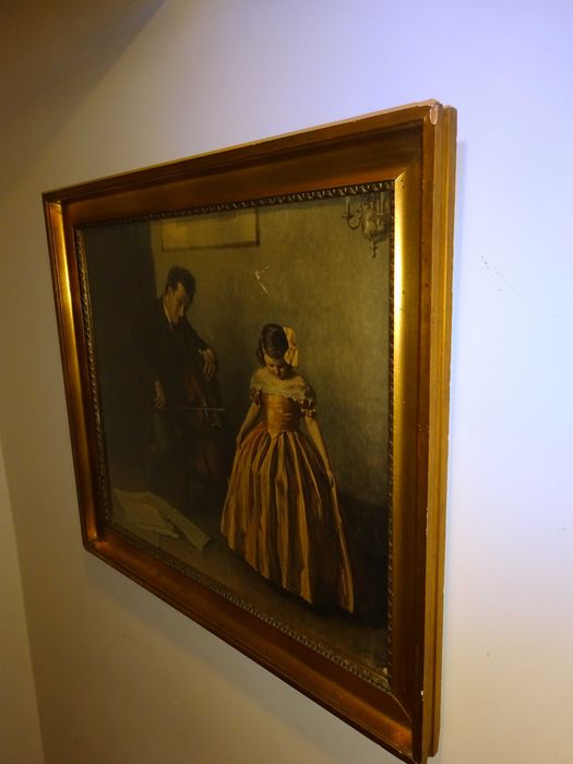 Duży obraz złota rama 73x 65
