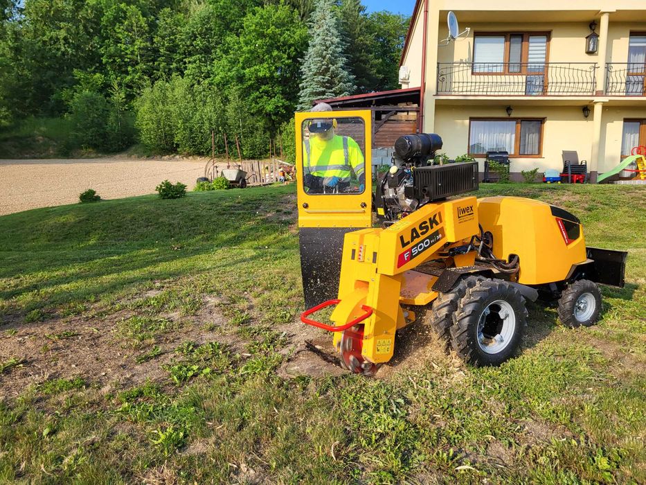 Frezowanie pni, usuwanie pni korzeni drzew, mulczowanie, wycinka drzew