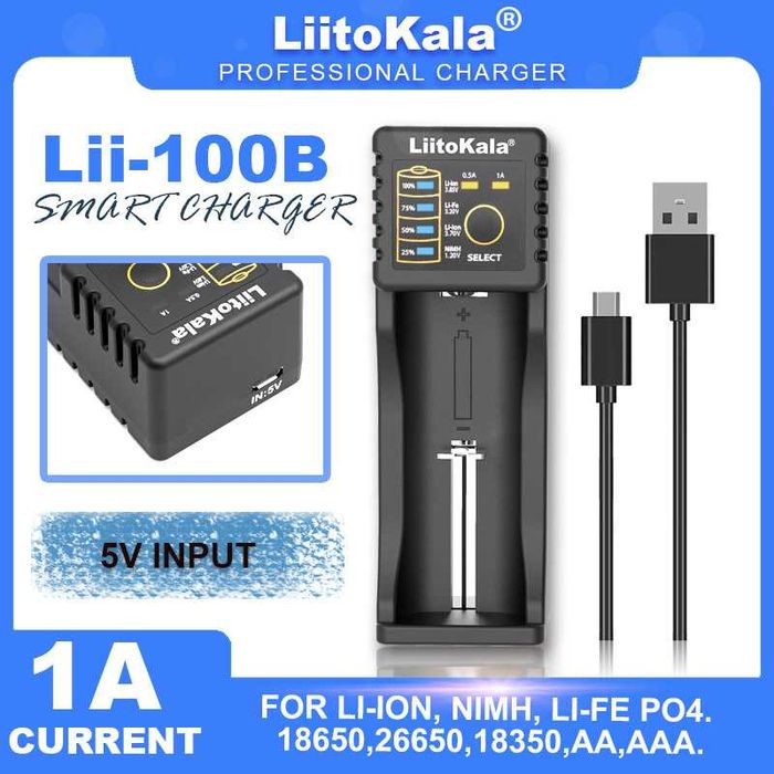 liitokala lii 100B зарядка 18650 зарядка lifepo4 li ion литокала