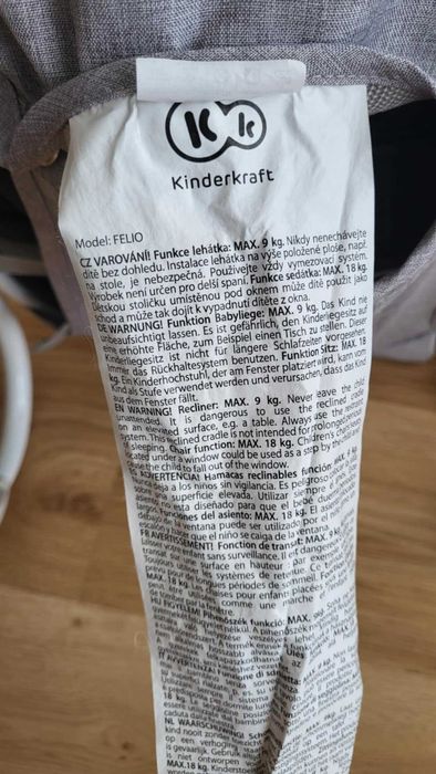 Kinderkraft Felio Leżaczek bujaczek składany wibracje melodie