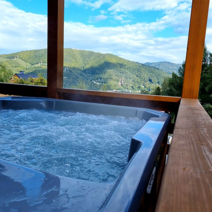 WILLA WILK – przytulny domek dla 6 osób z sauną i balią Ekskluzywne Domki w Górach | Sauna Balia Jezioro Jacuzzi