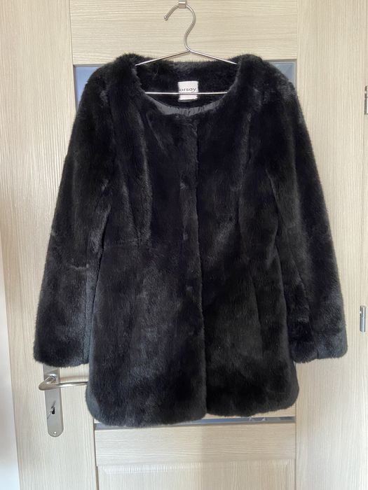 Ciemno grantowe futro futerko Orsay rozmiar M L Zara