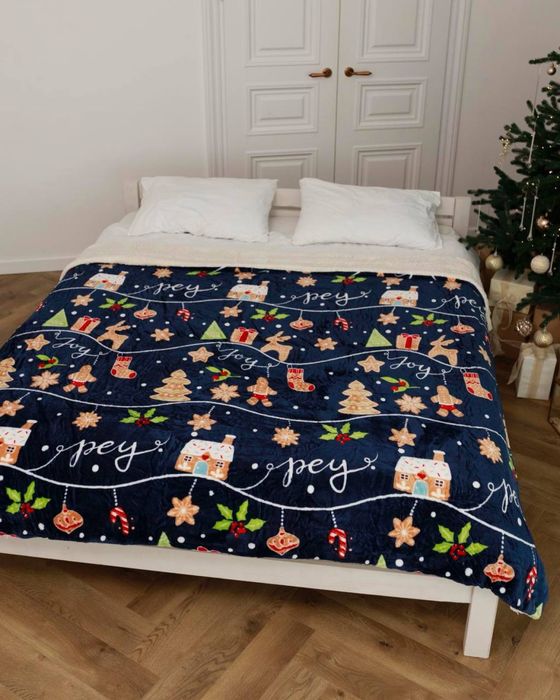 Суперціна до свят! Велюровий плед на овчині на подарок на еко овчине