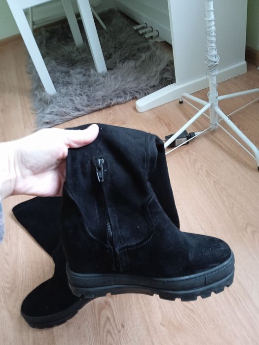 Чоботи ботфорти замшеві
