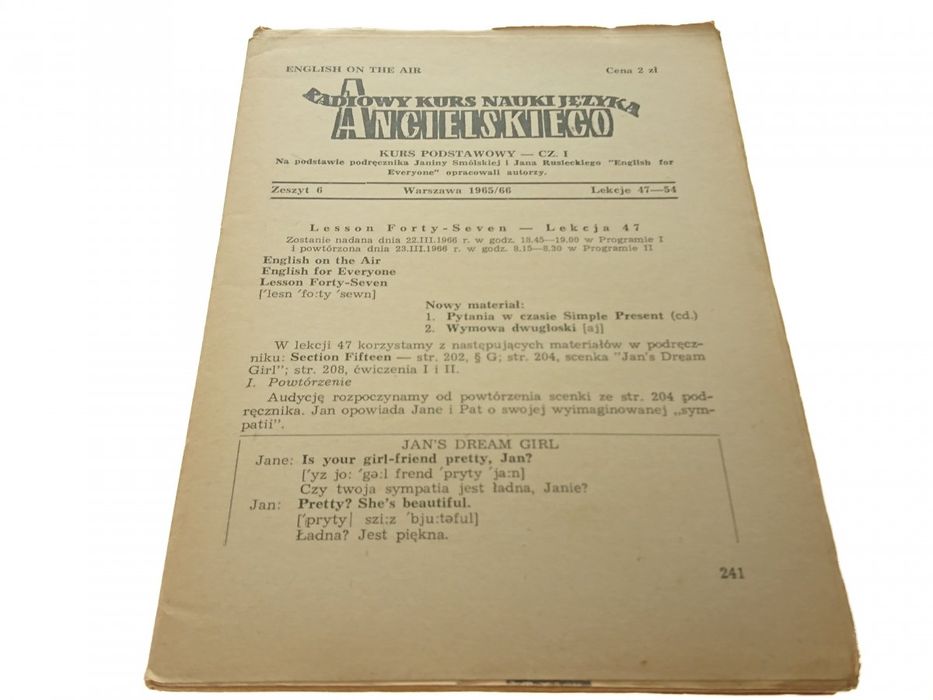 Radiowy Kurs Nauki Języka Angielskiego 6 1965/66