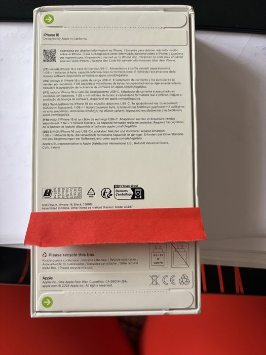 Iphone 16 128 GB Preto selado