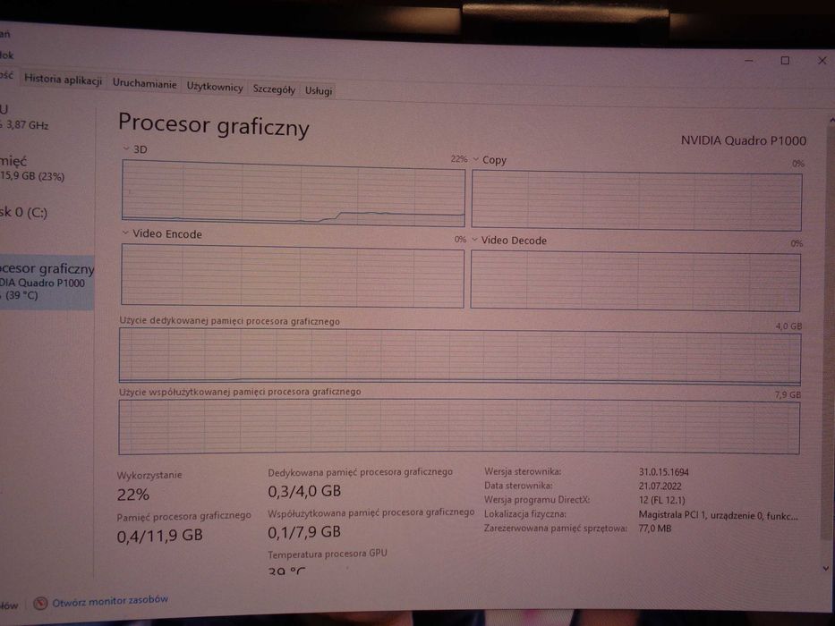 Lenovo ThinkStation P330, I7-8700t, 256GB SSD, 16GB RAM, Quadro P1000