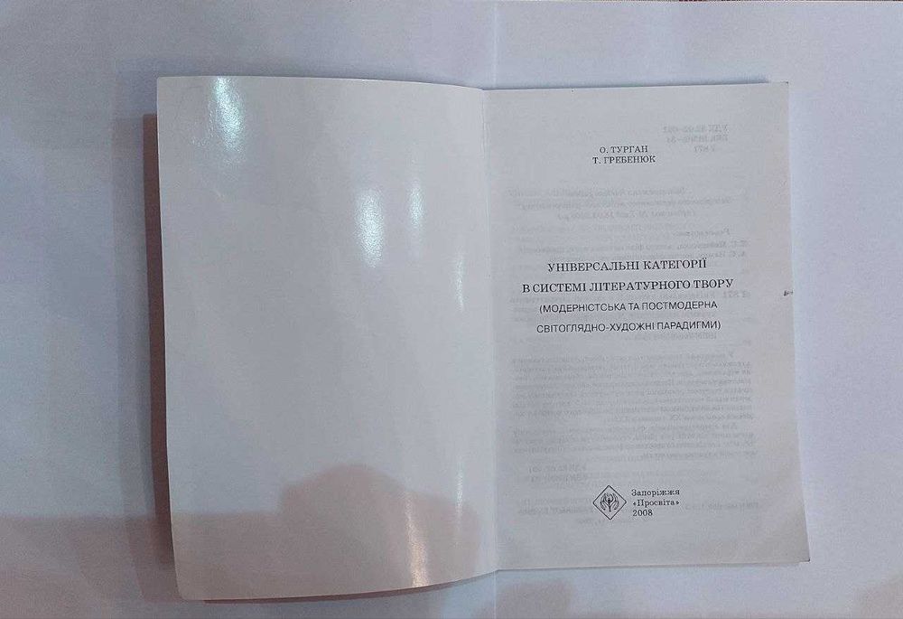 Універсальні категорії в системі літературного твору, 2008