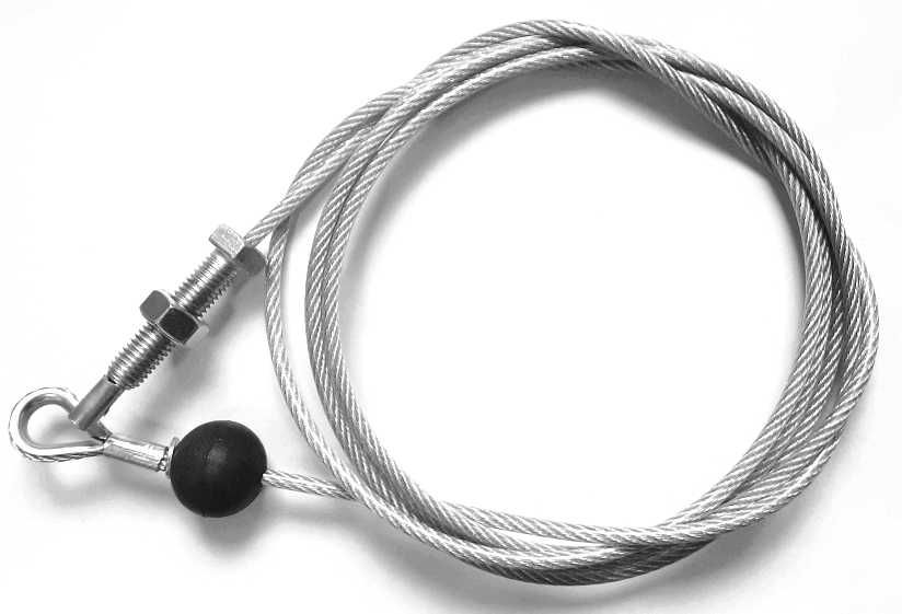 Linka stalowa w PCV 4/5mm do atlasu 265m ze śrubą