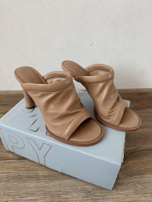 Женские бежевые кожаные мюли Santa Monica PRPY PRSDS20028W