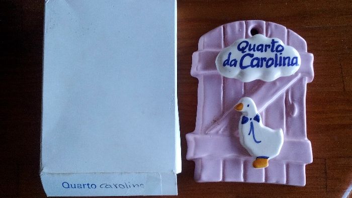 " Quarto da Carolina " Cerâmica de pendurar na porta