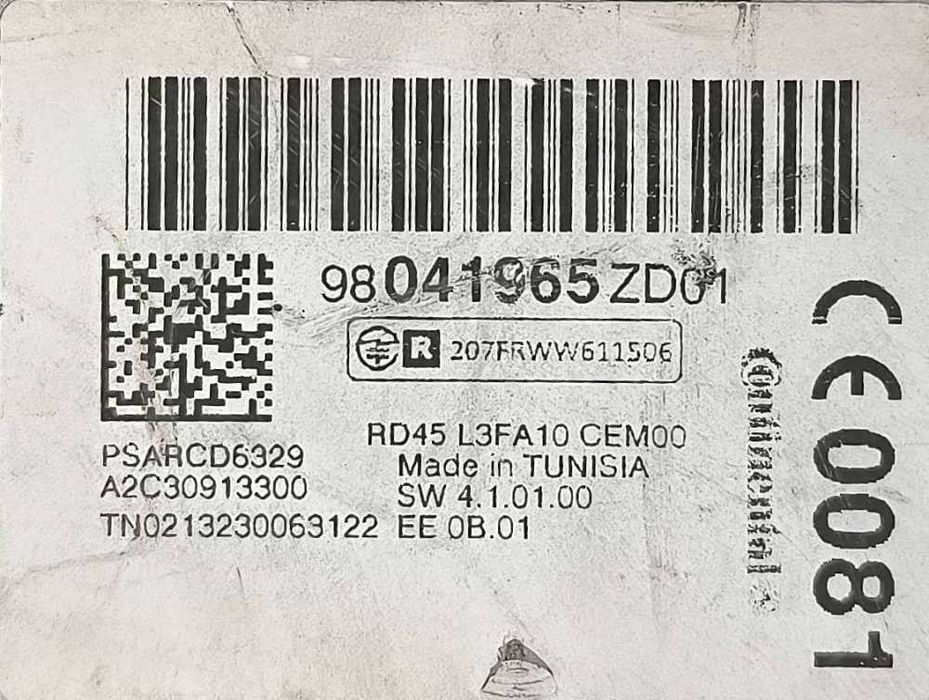 Rádio / Auto Rádio 98041965ZD - CITROËN C-ELYSEE