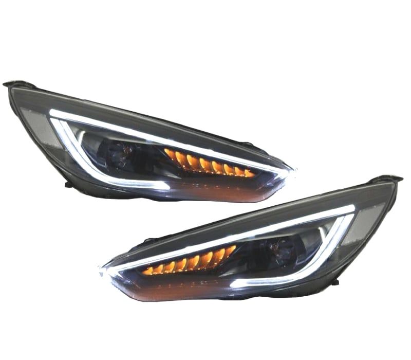 FARÓIS FORD FOCUS MK3 15-17 NEW LOOK COM INDICADOR LED DINÂMICO