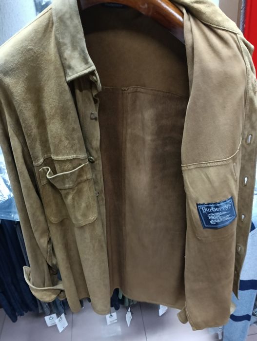 Casaco vintage Burberrys em pele verde (anos 80/90, original, excelent