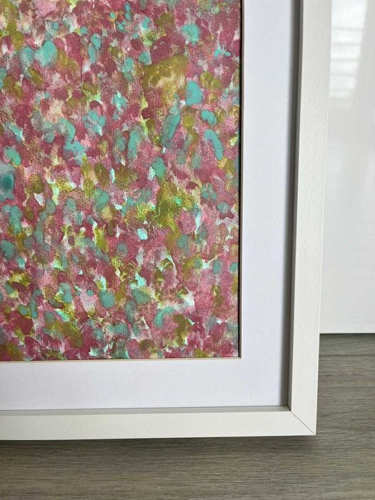 Quadro - Pintura abstrata em aguarela com moldura