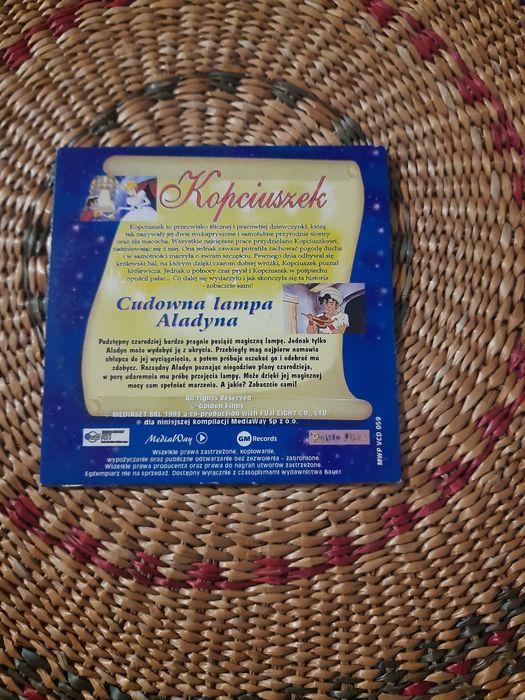 VCD z bajkami Kopciuszek i Cudowna lampa Aladina