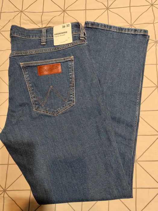 Wrangler Greensboro Slim Nowe spodnie jeansy W36 L32