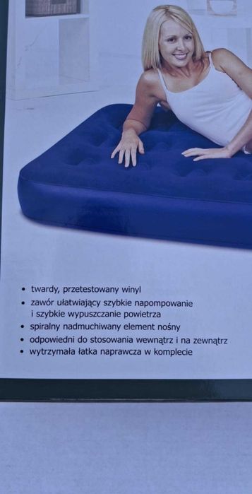Materac jednoosobowy dmuchany + parasol plażowy