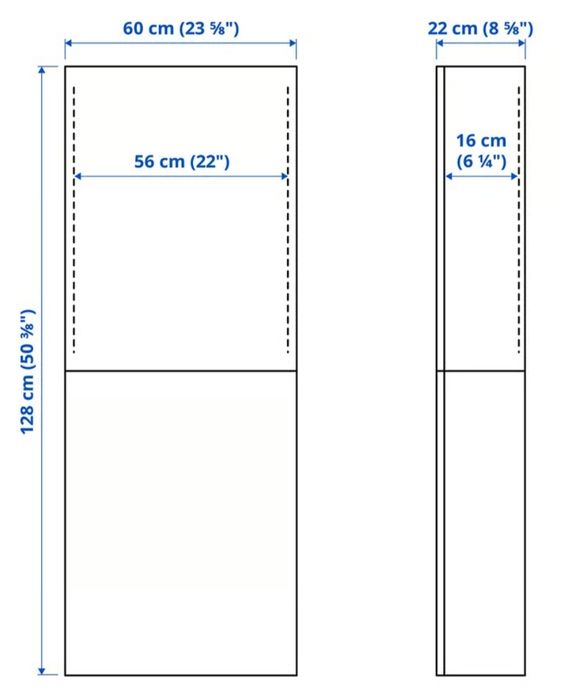 2 módulos BESTÅ 128x22x60 cm