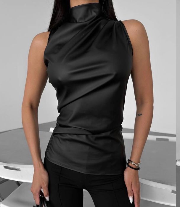 Розкішний шкіряний топ