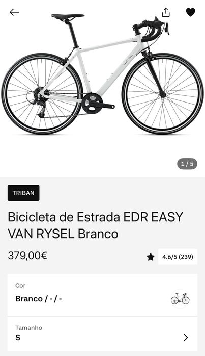 Vendo bicicleta BTT tamanho S cinza- claro