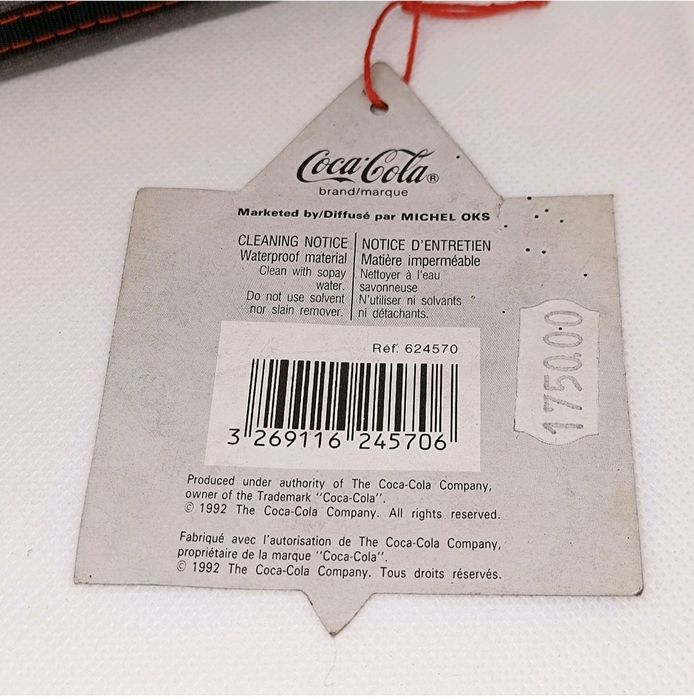 Carteira Coca‑Cola Vintage 1992 OK Hockey Goalie Fecho Velcro Nova OS