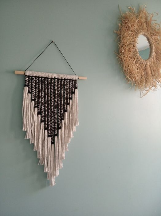 Makrama z czarnym dodatkiem Gotyk Glamour