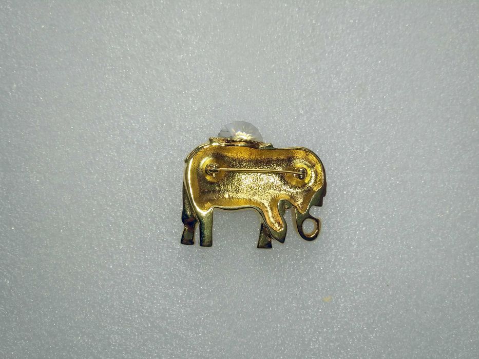 Брошь Заколка литая Слон с эмалью Бангкок