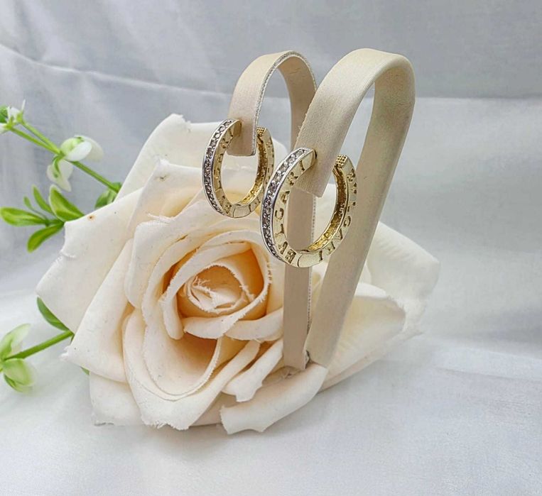 Złote kolczyki koła próba 585 w stylu Bvlgari 5,41g