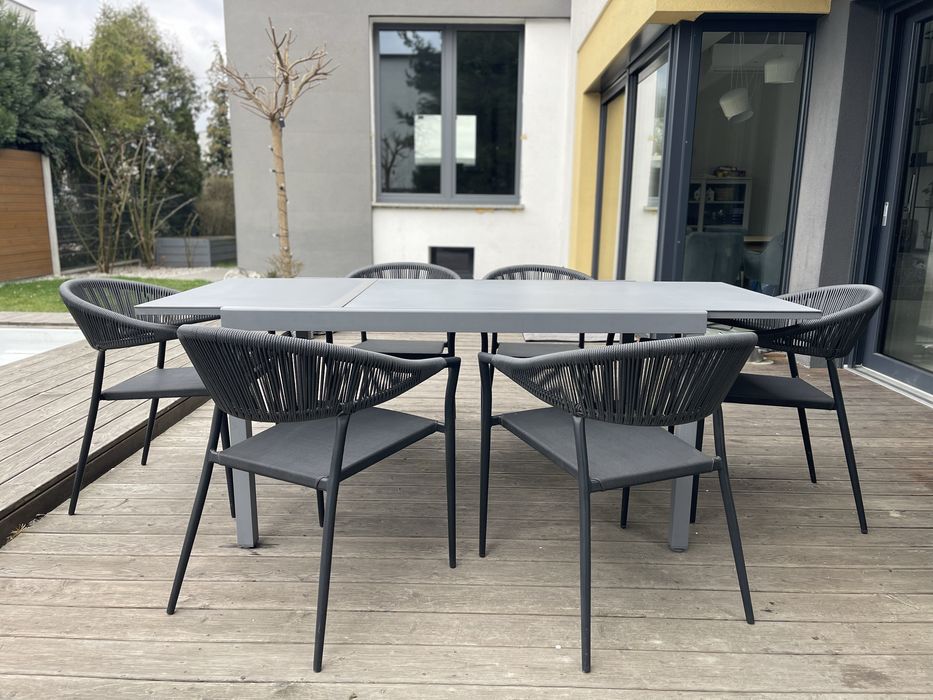 Zestaw ogrodowy na taras rozkladany stół + 6 krzeseł Castorama (ikea)
