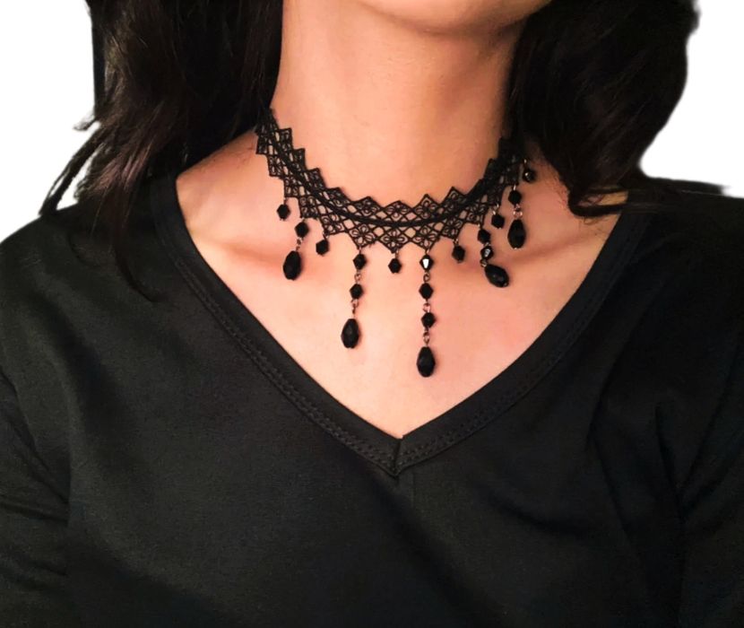 Czarny naszyjnik damski, nowy