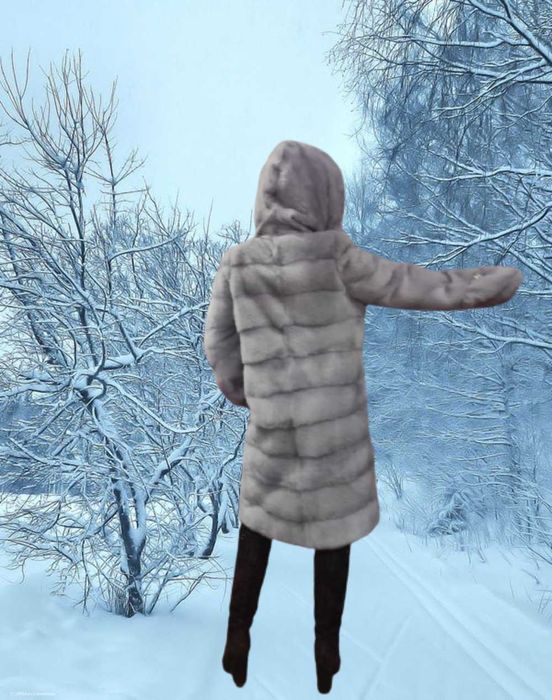 Шуба норковая серая