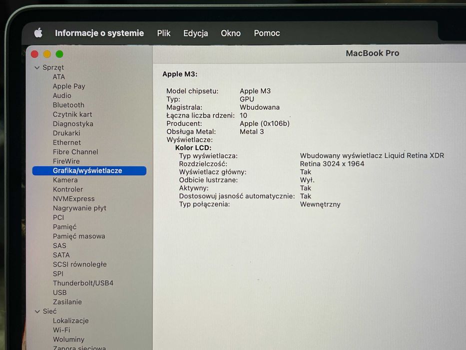 2023 MacBook Pro A2918 14" M3 16GB 1000GB