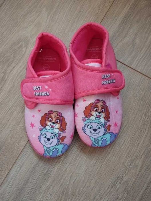 Kapcie Dziecięce Psi Patrol Różowe Antypoślizgowe Rzep Rozmiar 29-30 Wygodne Domowe