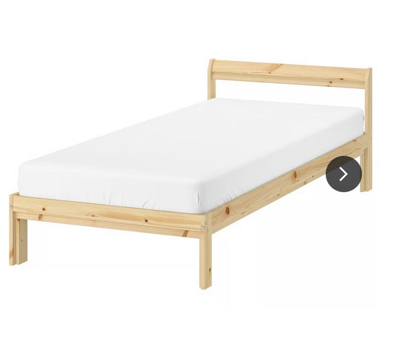 Cama de solteiro em madeira maciça + estrado (sem colchão) 90x200