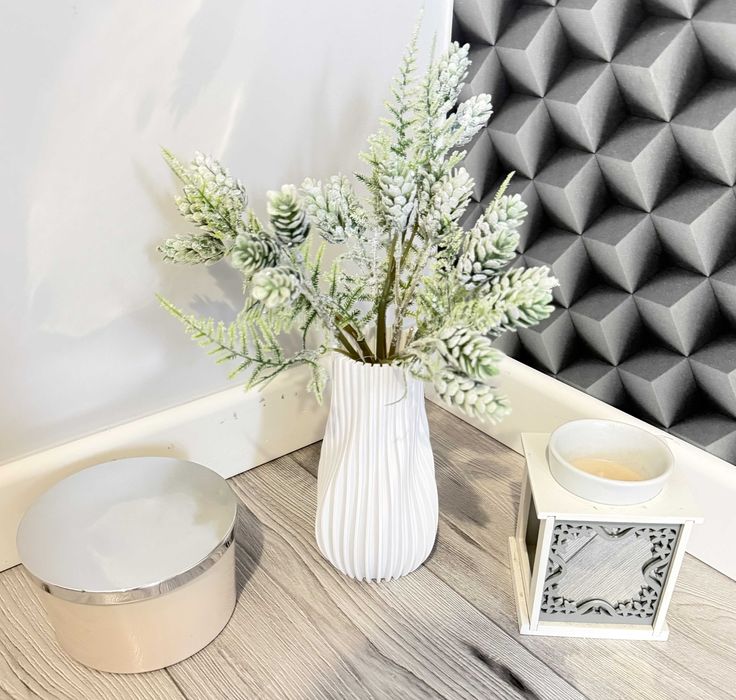 Wazon na LEGO Kwiaty Sztuczne Trawy Dekoracyjny Nowoczesny Biały 18 cm