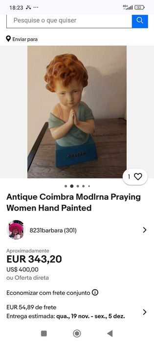 Escultura Menino Estatuária Coimbra Frutuoso 24 cm Anos 30