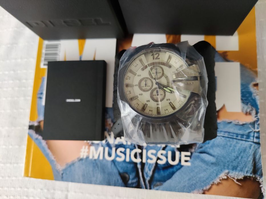 Diesel Mega Chief DZ4495, czarny, 2 lata gwarancji, chronograf, 51 mm