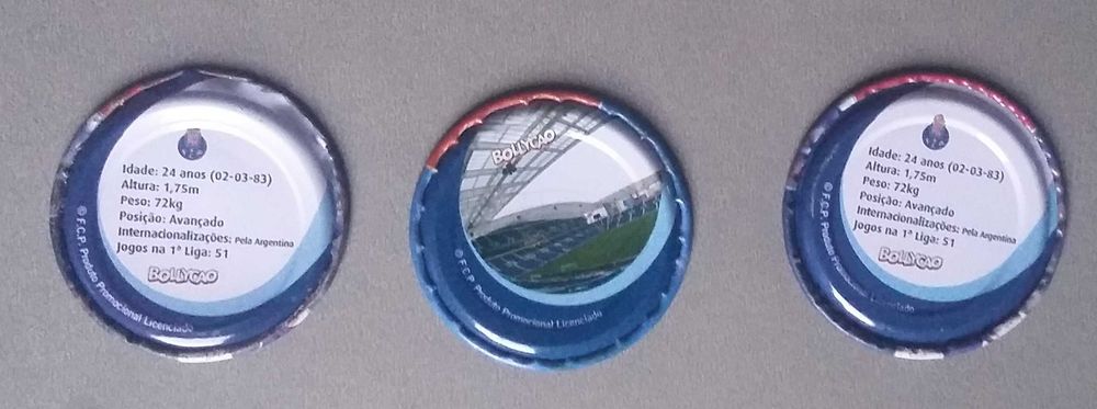 Lote de 3 Tazos do Porto brindes da Bollycao