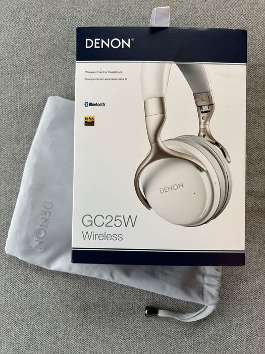 Sluchawki Denon AH-GC25W - bezprzewodowe, aptX HD, 30h BIAŁE