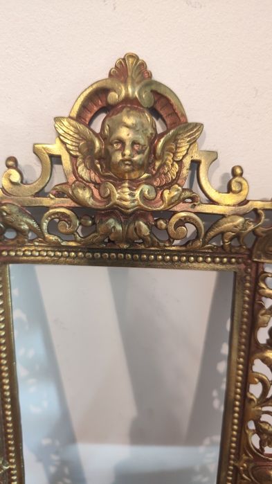 Stara ramka na zdjęcia, mosiądz, antyk