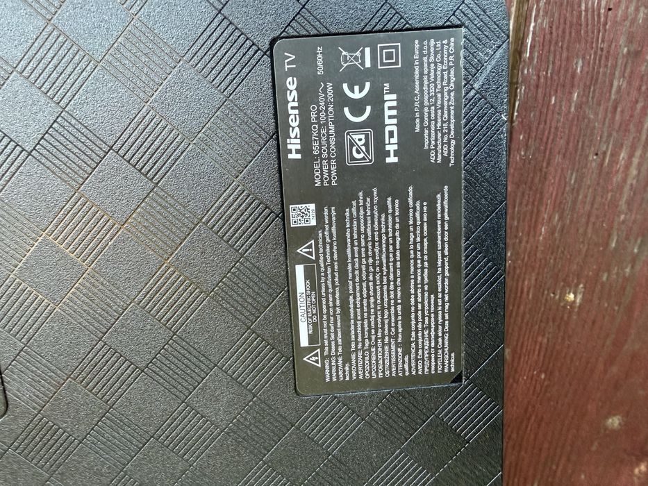 Telewizor hisense 65e7kq pro uszkodzony