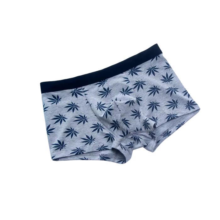 Męskie bokserki w liście konopi - marihuana THC - XL