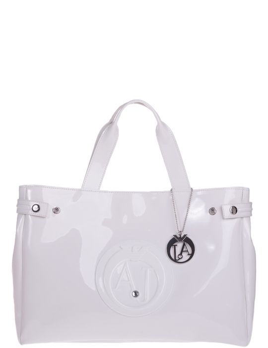 Лакова біла сумка armani армані