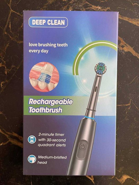 Електрична обертальна зубна щітка Deep clean з комплектом насадок