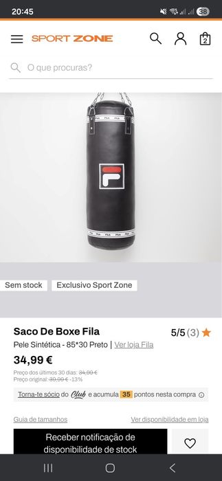 Saco de Boxe Fila