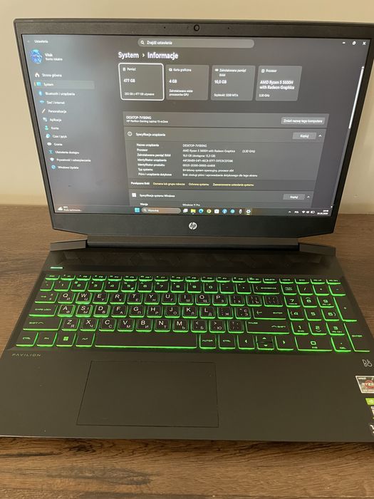 HP Pavilion Gaming Ryzen 5 /  RTX 3050 Ti /16 GB RAM / 144 Hz