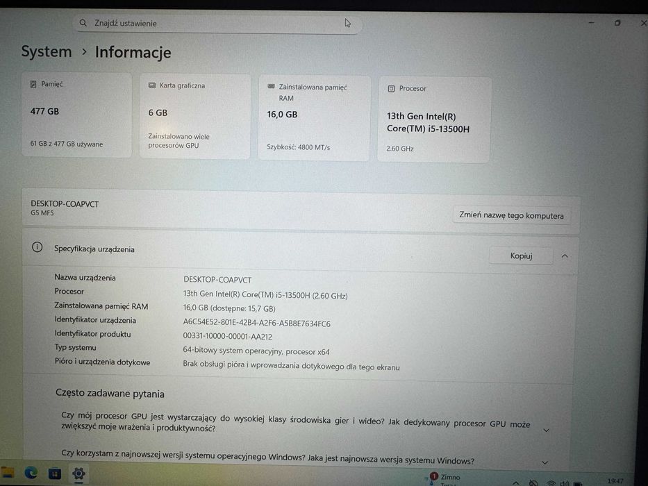 Gigabyte G5 KF i5-13500H 16GB RTX4050